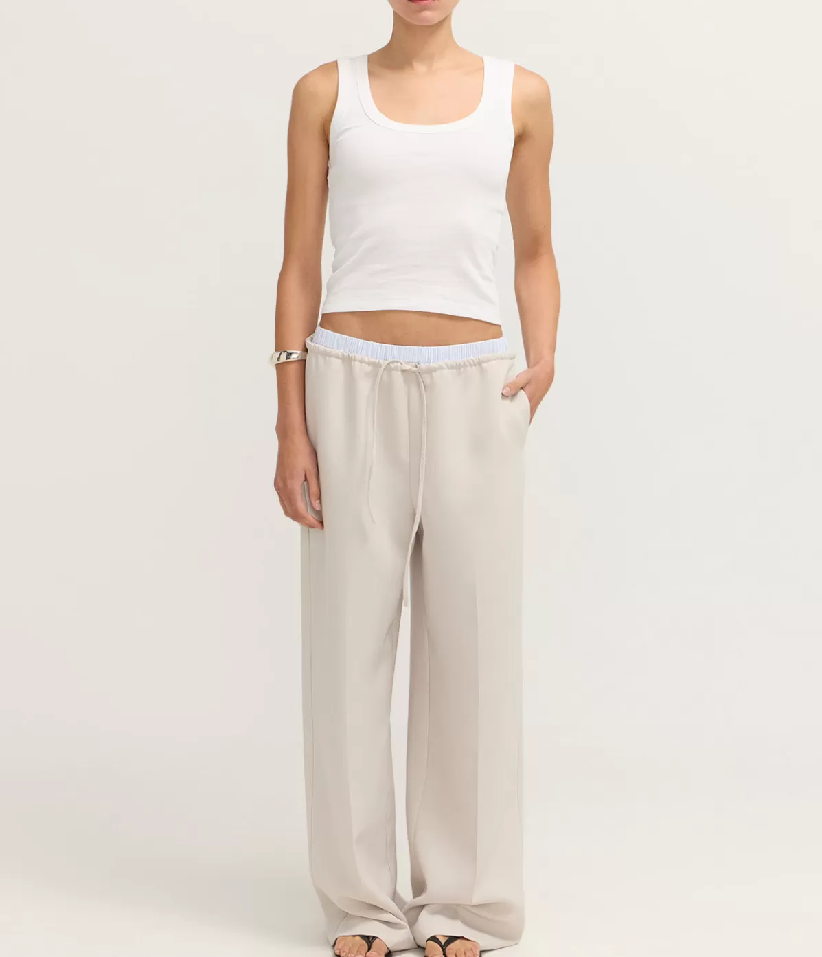 Solaqua Salone Double Waist Pant in Sand Hot