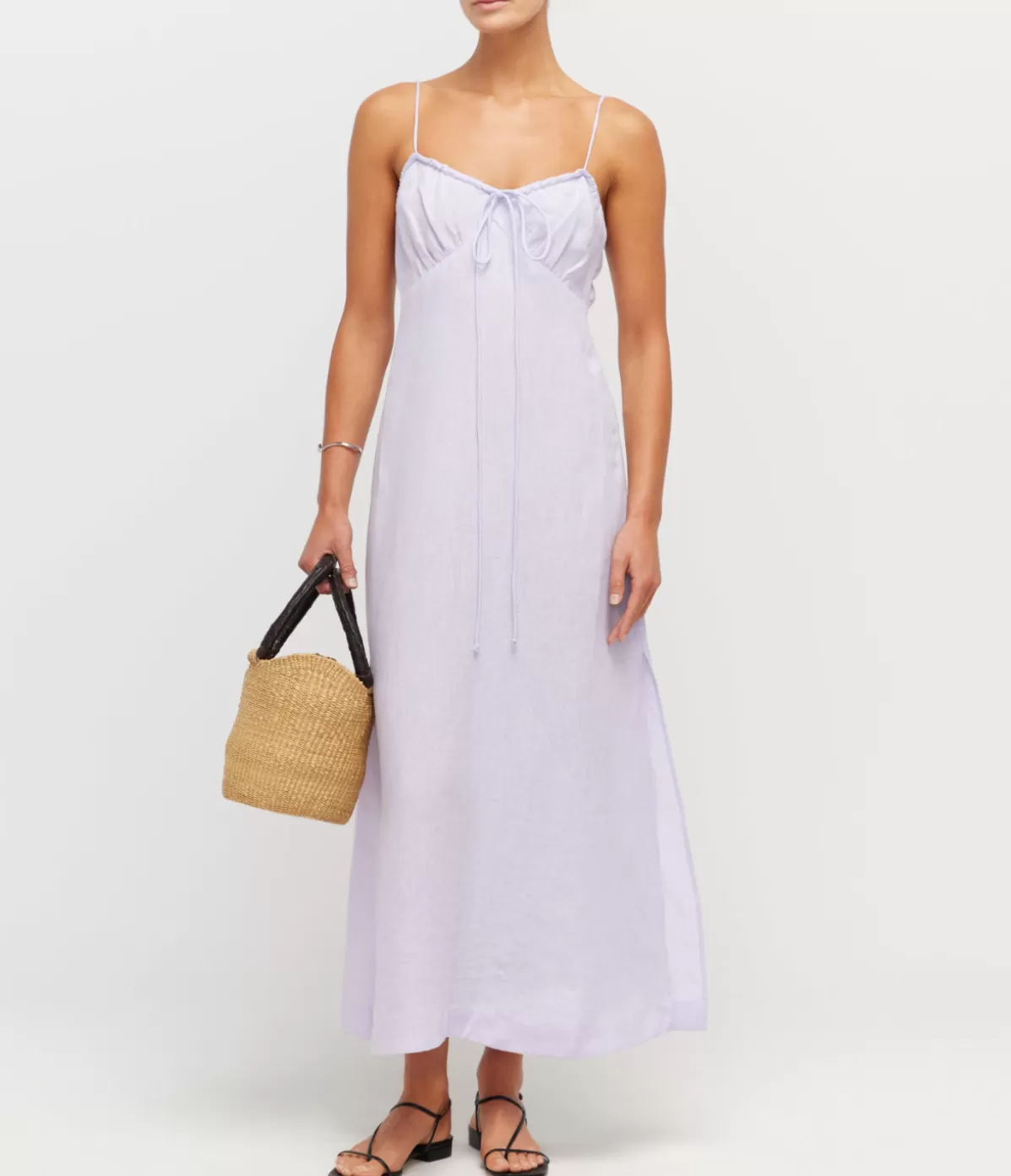 Casa Raki Selina Linen Slip Dress in Lilac Shop