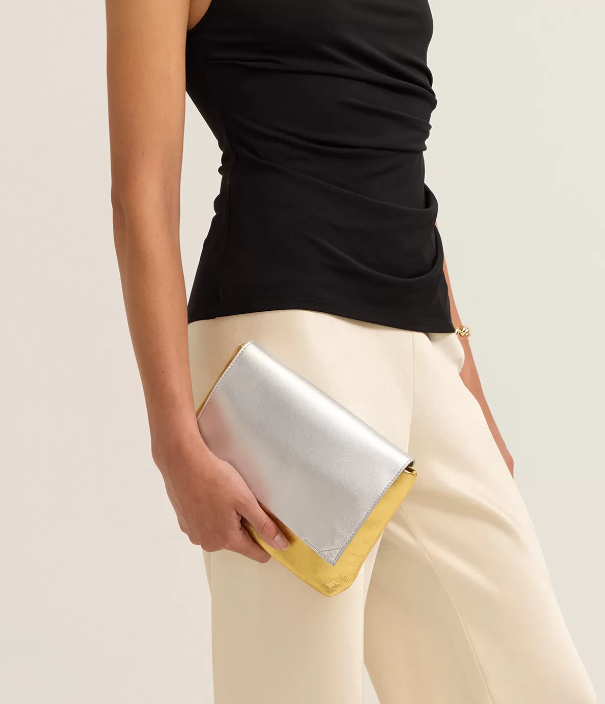 Studio Amelia Sheath Clutch in Gold Flash Sale