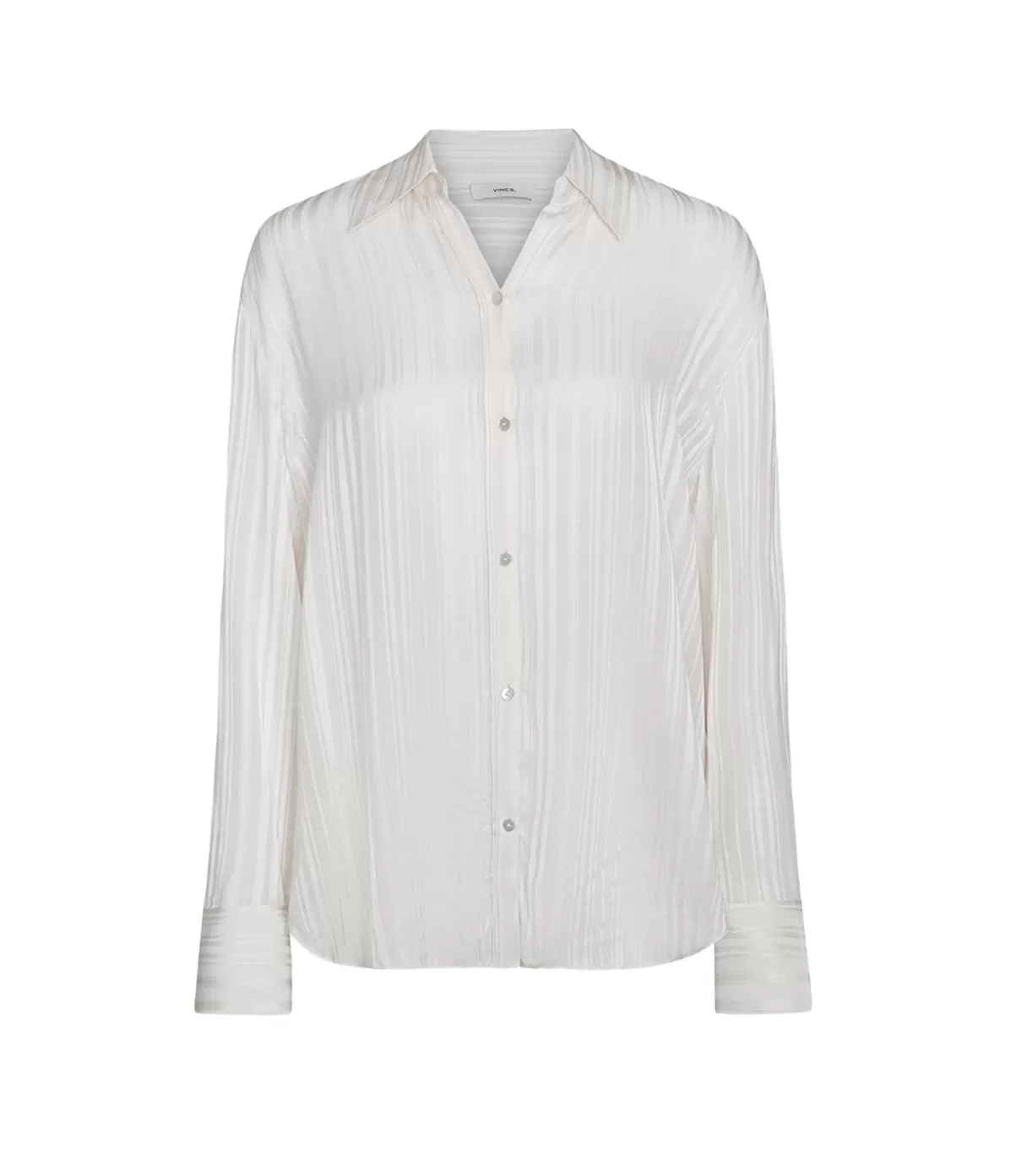 Vince Sheer Stripe Pintuck Blouse in Creme Store