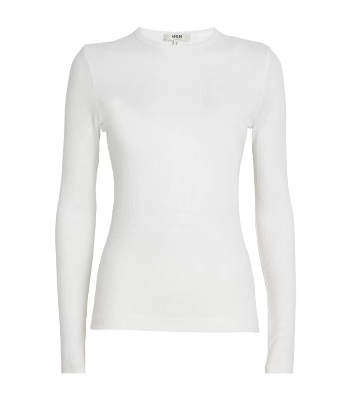 Agolde Shona Long Sleeve Fitted Tee in White Outlet