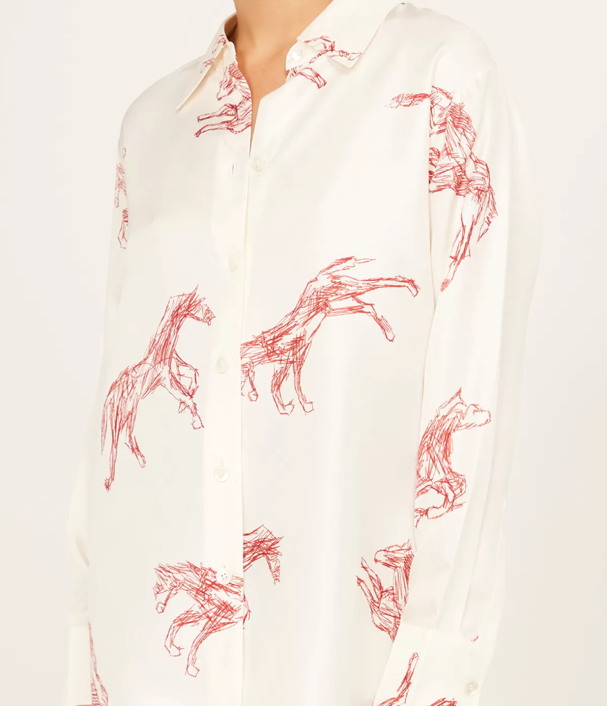 ROHE Silk Ballpoint Horse Shirt Best