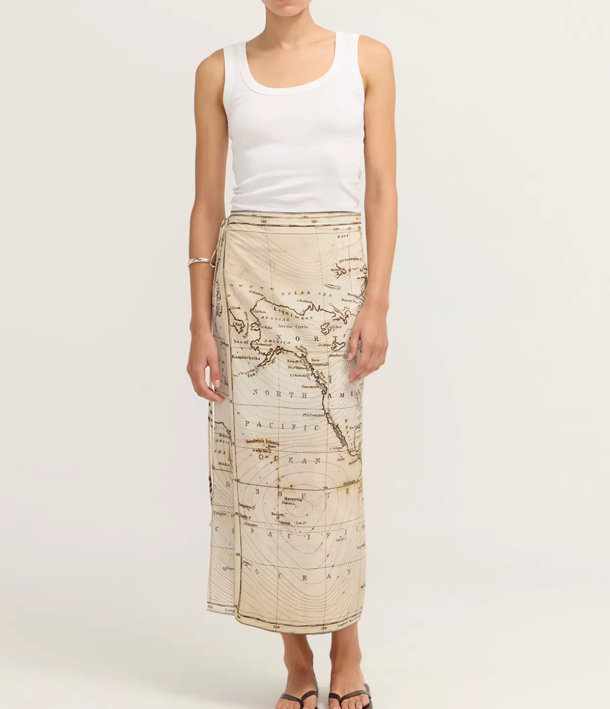 St Agni Silk Wrap Tie Skirt in Atlas Best