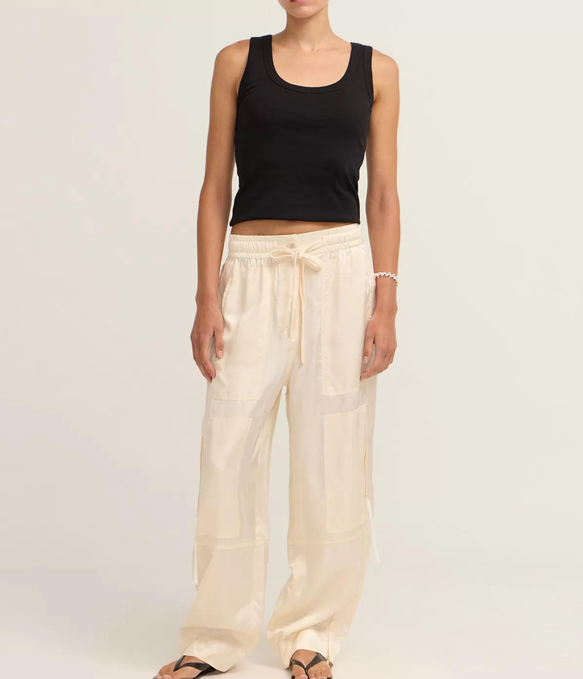 Lee Mathews Simone Pant in Chalk Hot