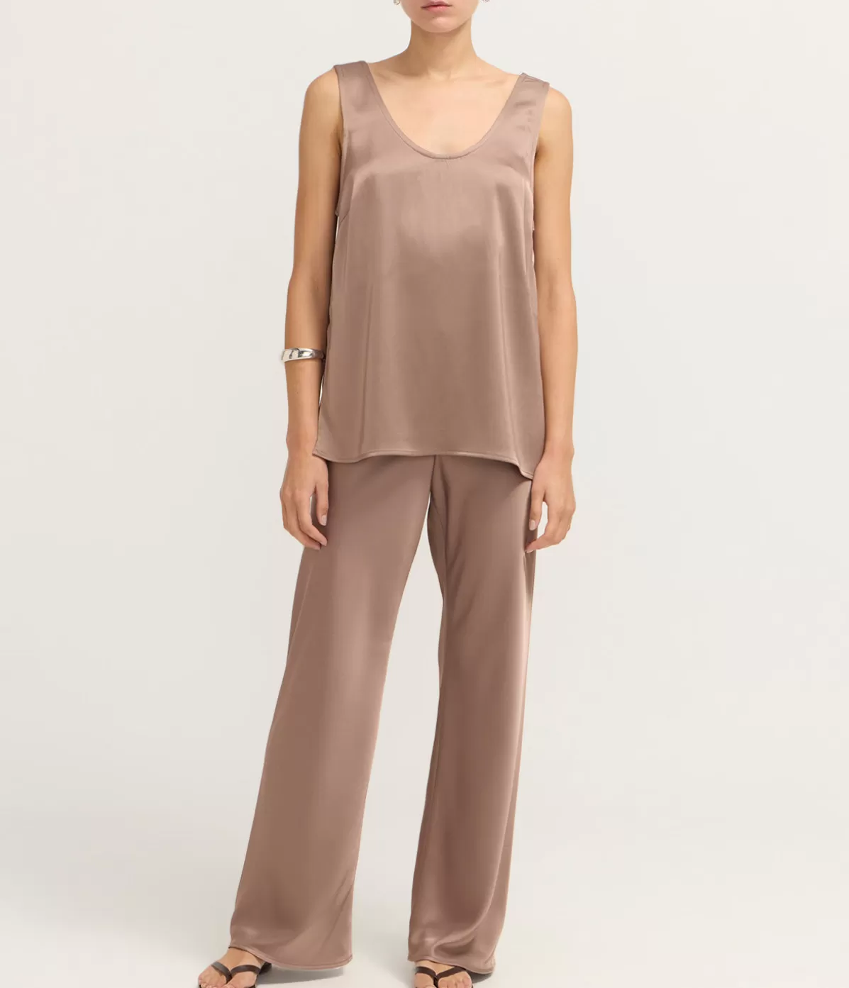 A.Emery Sloane Satin Tank in Mocha Shop