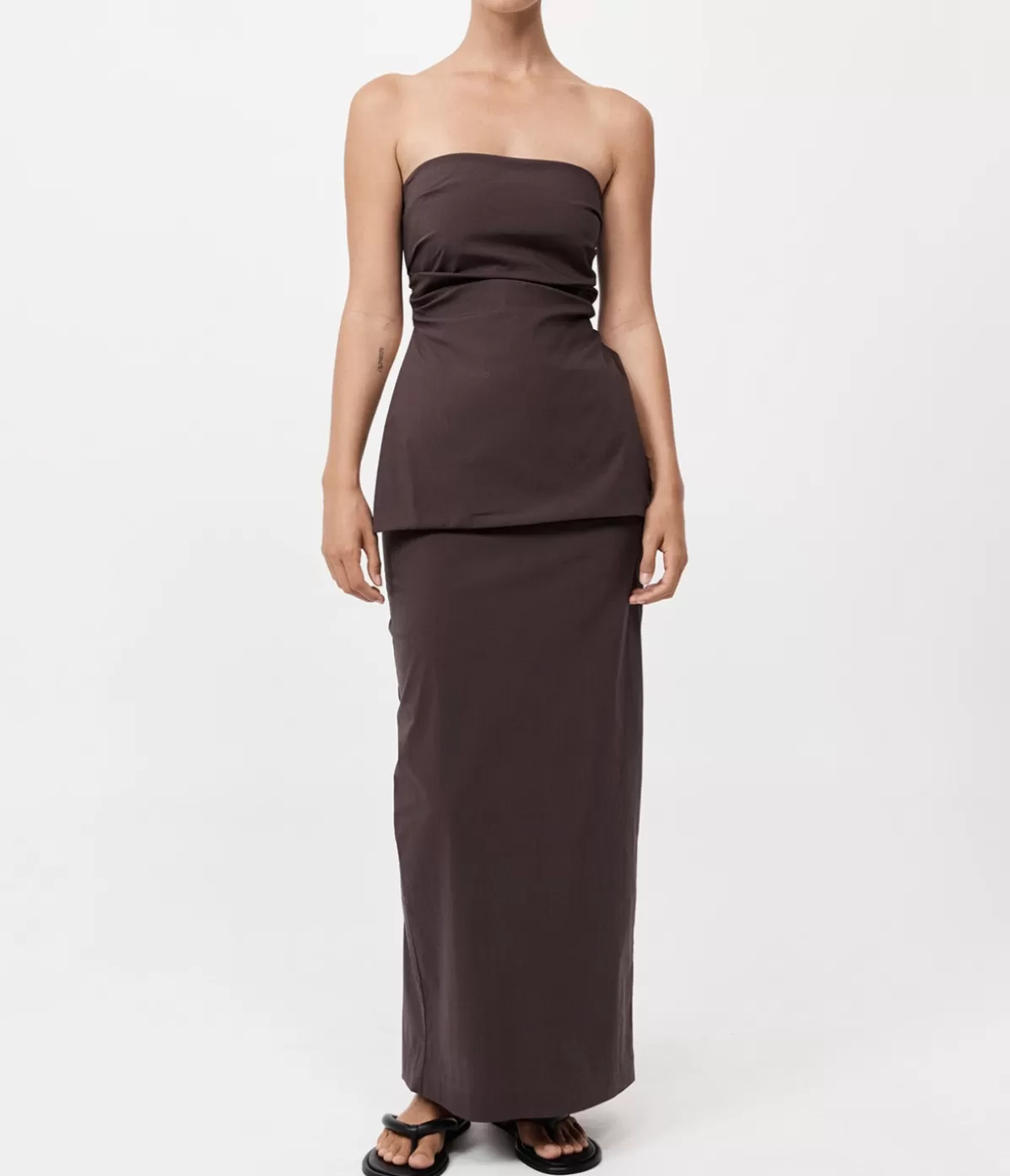 St Agni Strapless Tie Back Top in Chocolate Plum Cheap