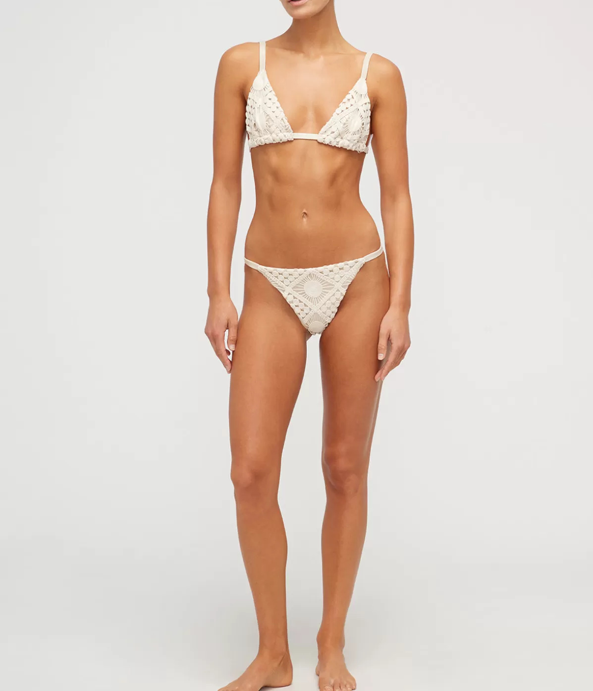 Sara Cristina Sun Triangle Bikini Bottom in Natural Lace Store