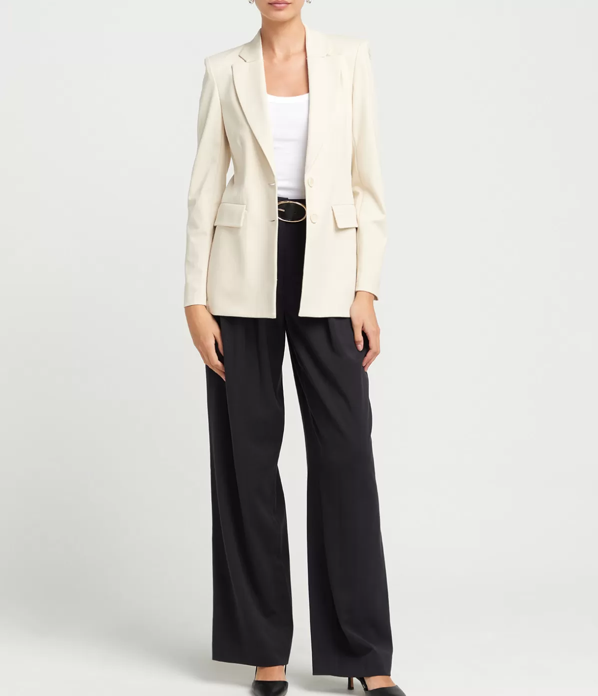 Harris Wharf London Tailored Techno Viscose Blazer in Ivory Outlet