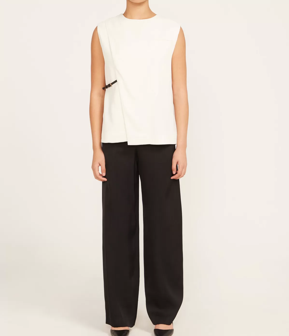 Loulou Studio Talia Straight Leg Wool Pants in Black Best