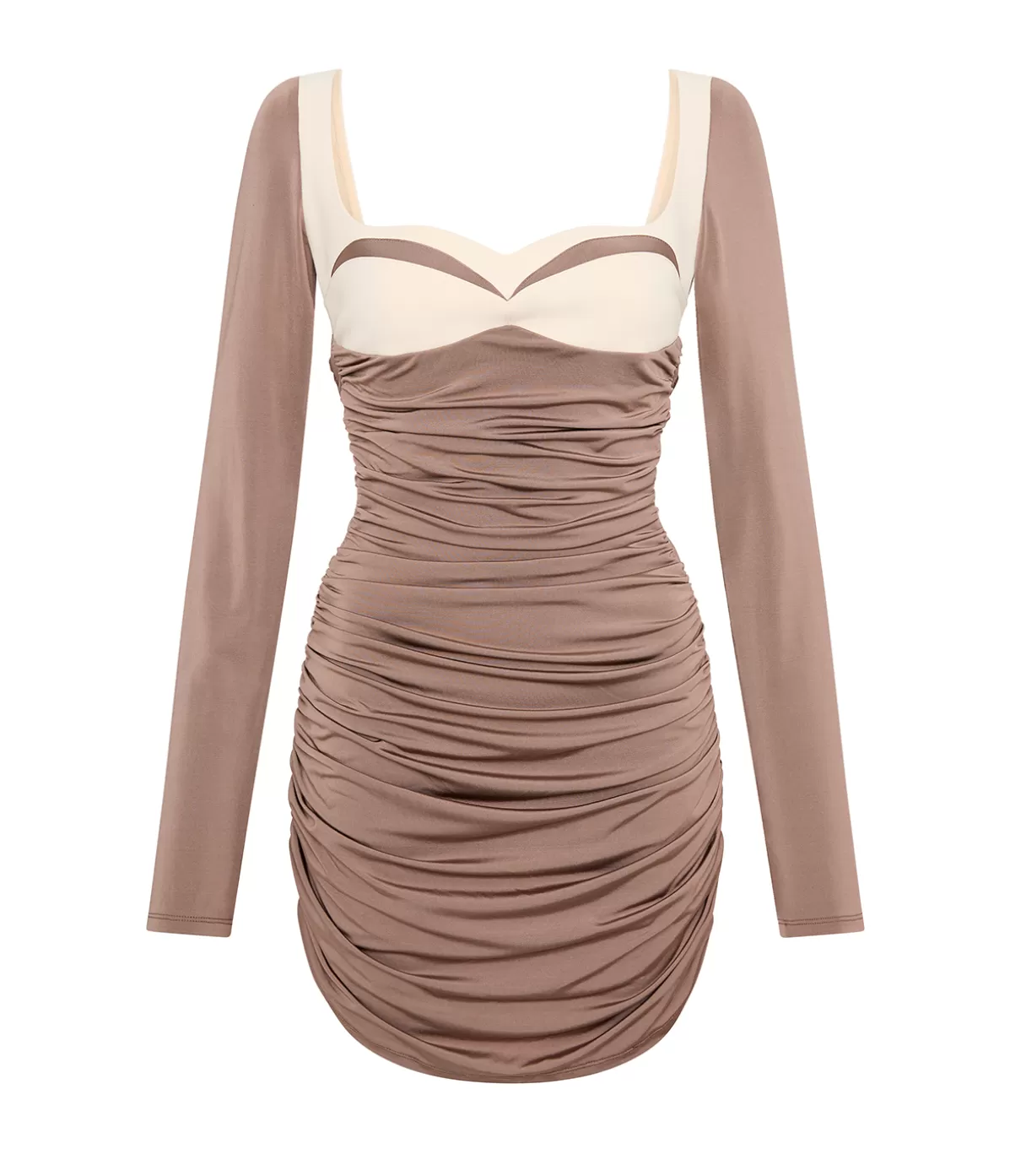 Paris Georgia Talullah Contrast Mini Dress in Concrete and Cream Best Sale