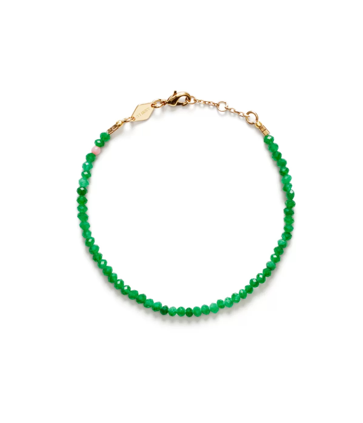 Anni Lu Tan Line Bracelet in Green Jade Shop