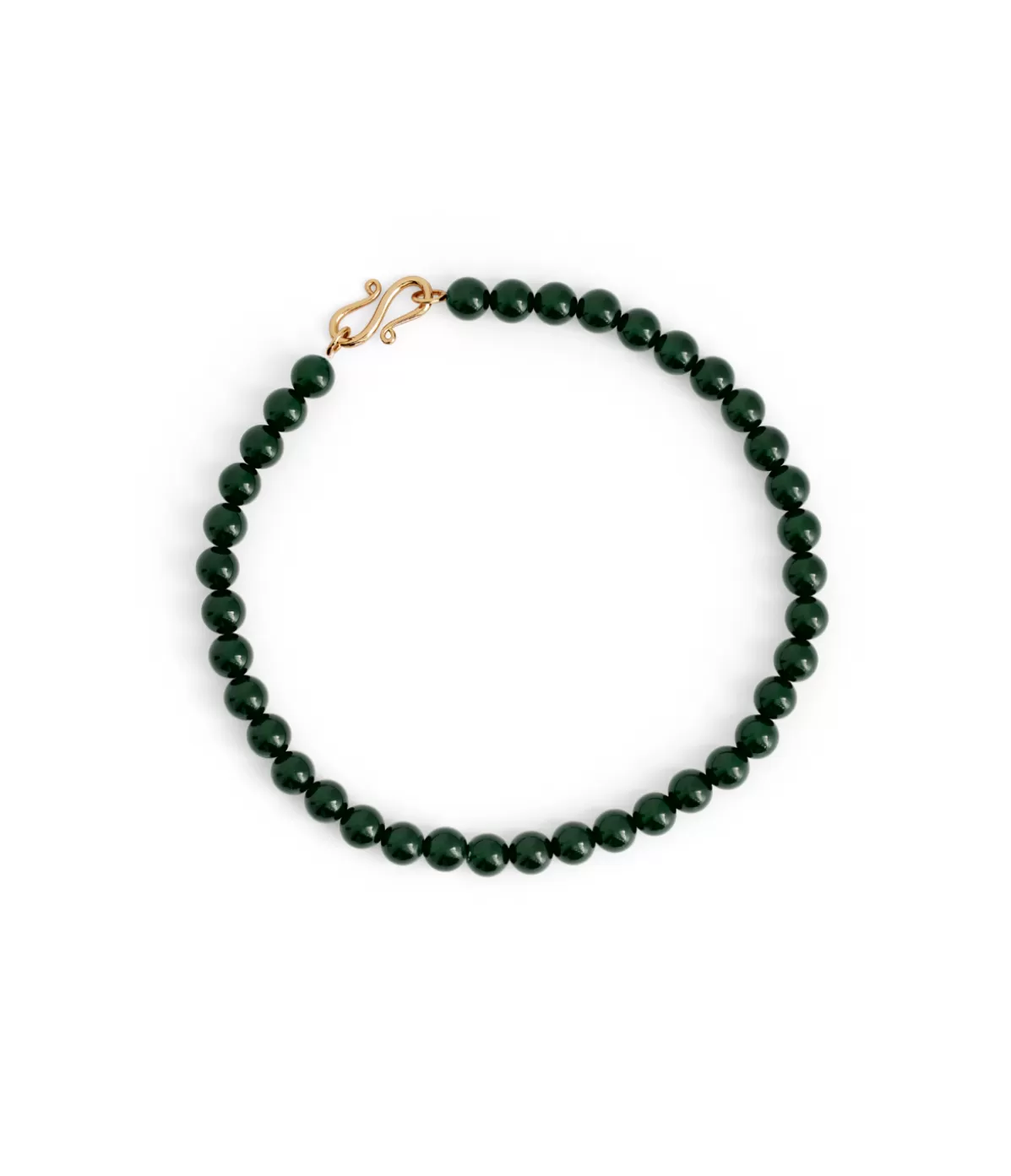 Lie Studio The Mary Necklace in Green Agate Flash Sale