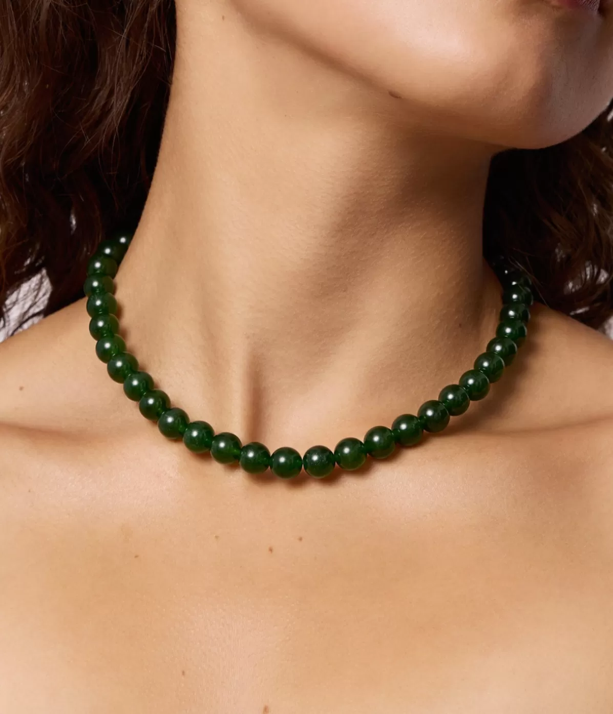 Lie Studio The Mary Necklace in Green Agate Flash Sale