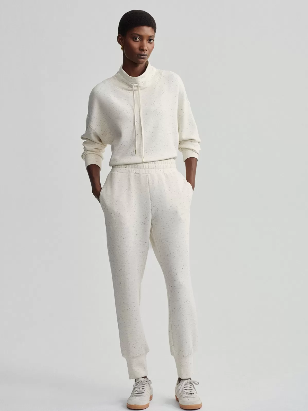 Varley The Slim Cuff Pant 27.5 in Ivory Marl Fleck Outlet