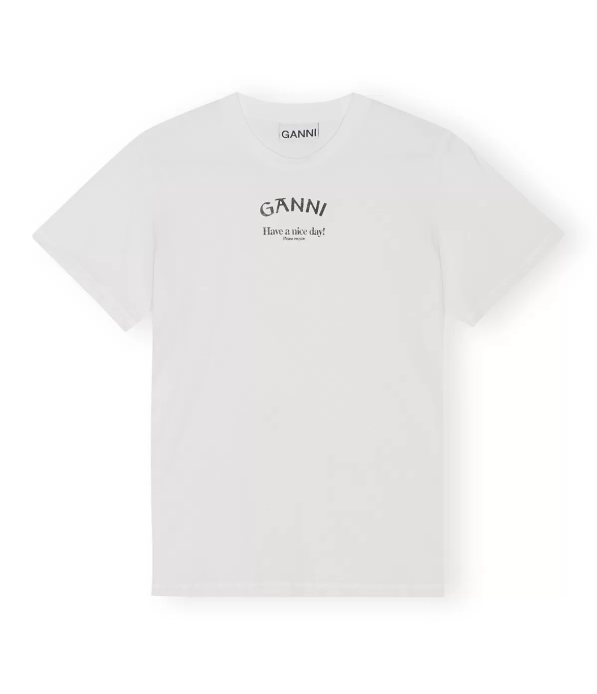 Ganni Thin Jersey Relaxed T-shirt in Bright White Shop