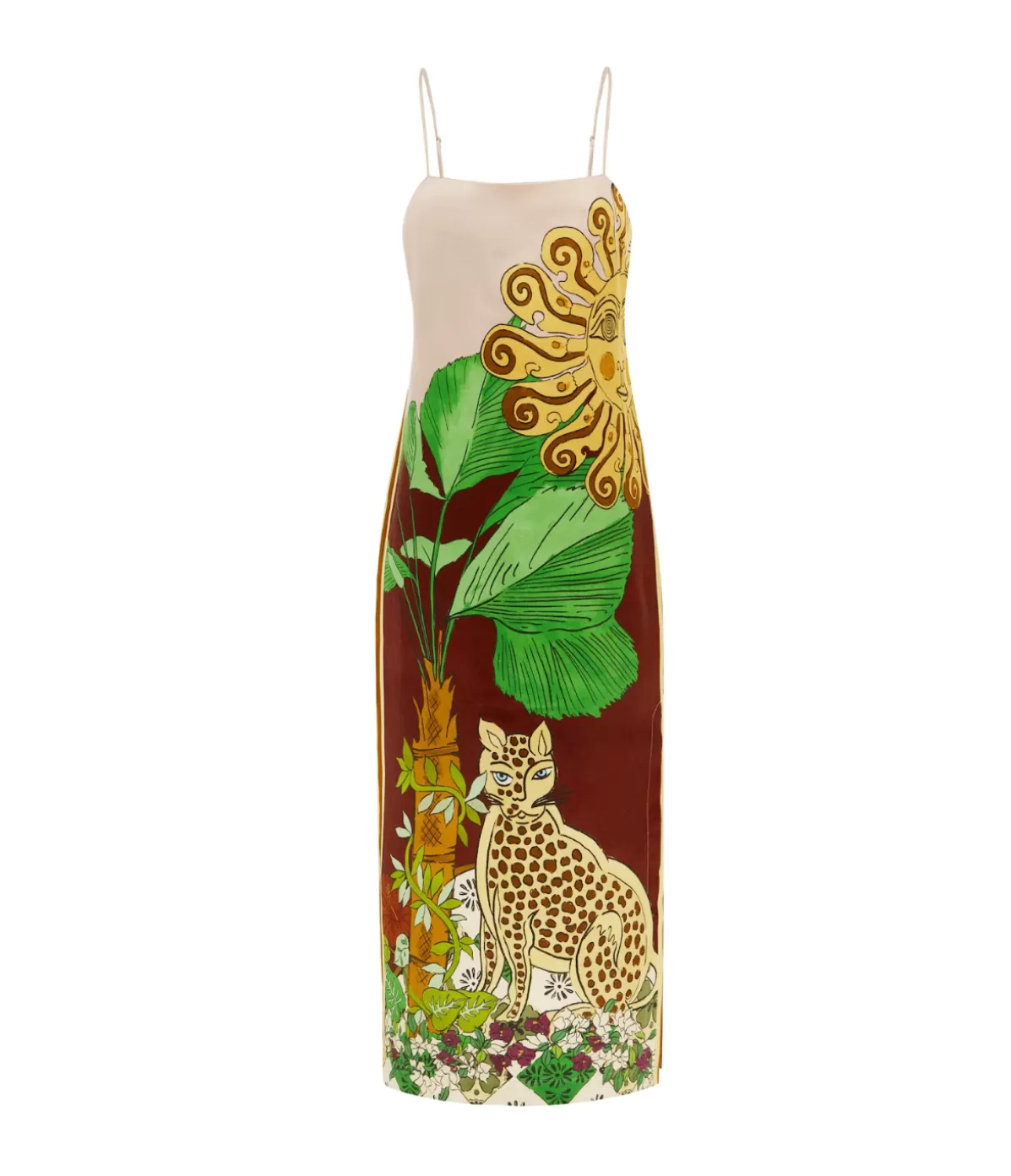 ALEMAIS Tiger Slip Dress in Multi Store