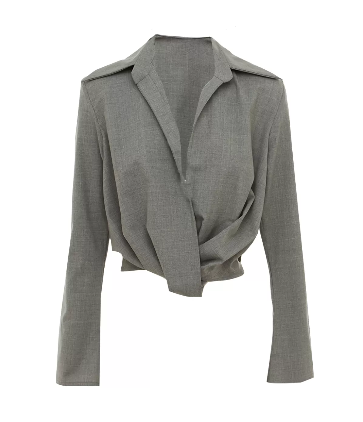 Aaizel Twist Front Blouse in Grey New