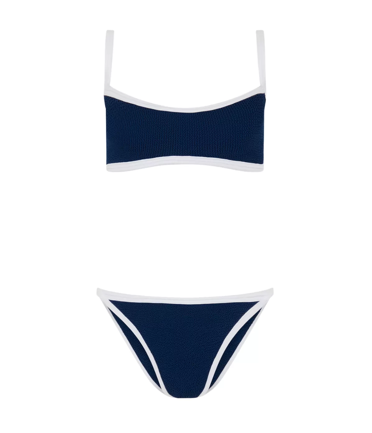 Hunza G Tyler Contrast Bikini in Navy Outlet