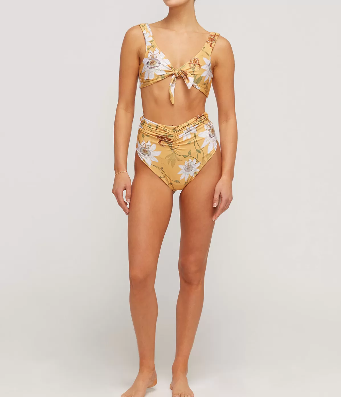 Agua by Agua Bendita Vaiven High Waisted Bikini Bottom in Pasiflora Hot