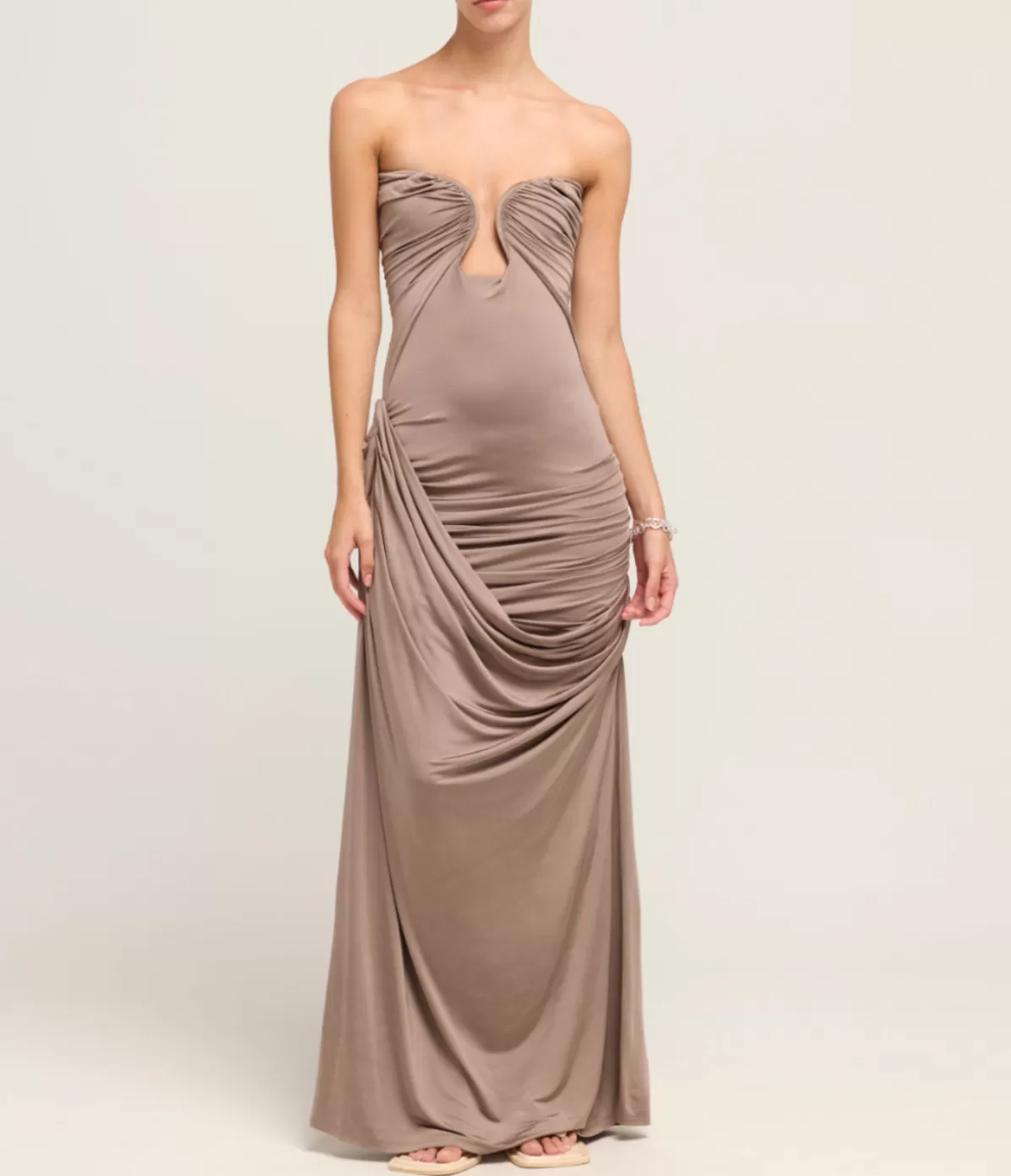 Paris Georgia Val Strapless Dress in Concrete Shop