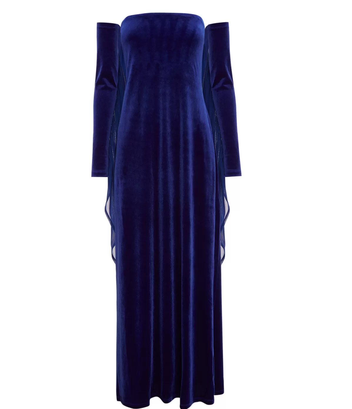 Michael Lo Sordo Velvet Strapless Maxi Dress in Blue Clearance