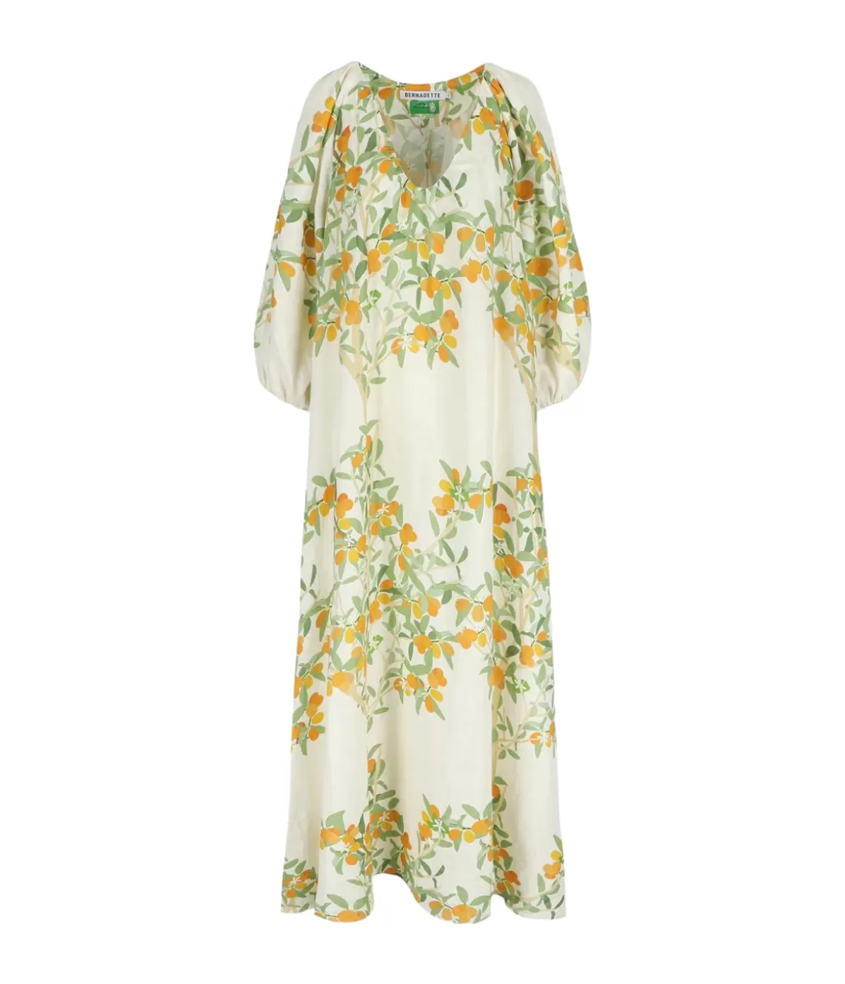 Bernadette V-Neck Maxi Kaftan Dress in Ivory Kumquat Store