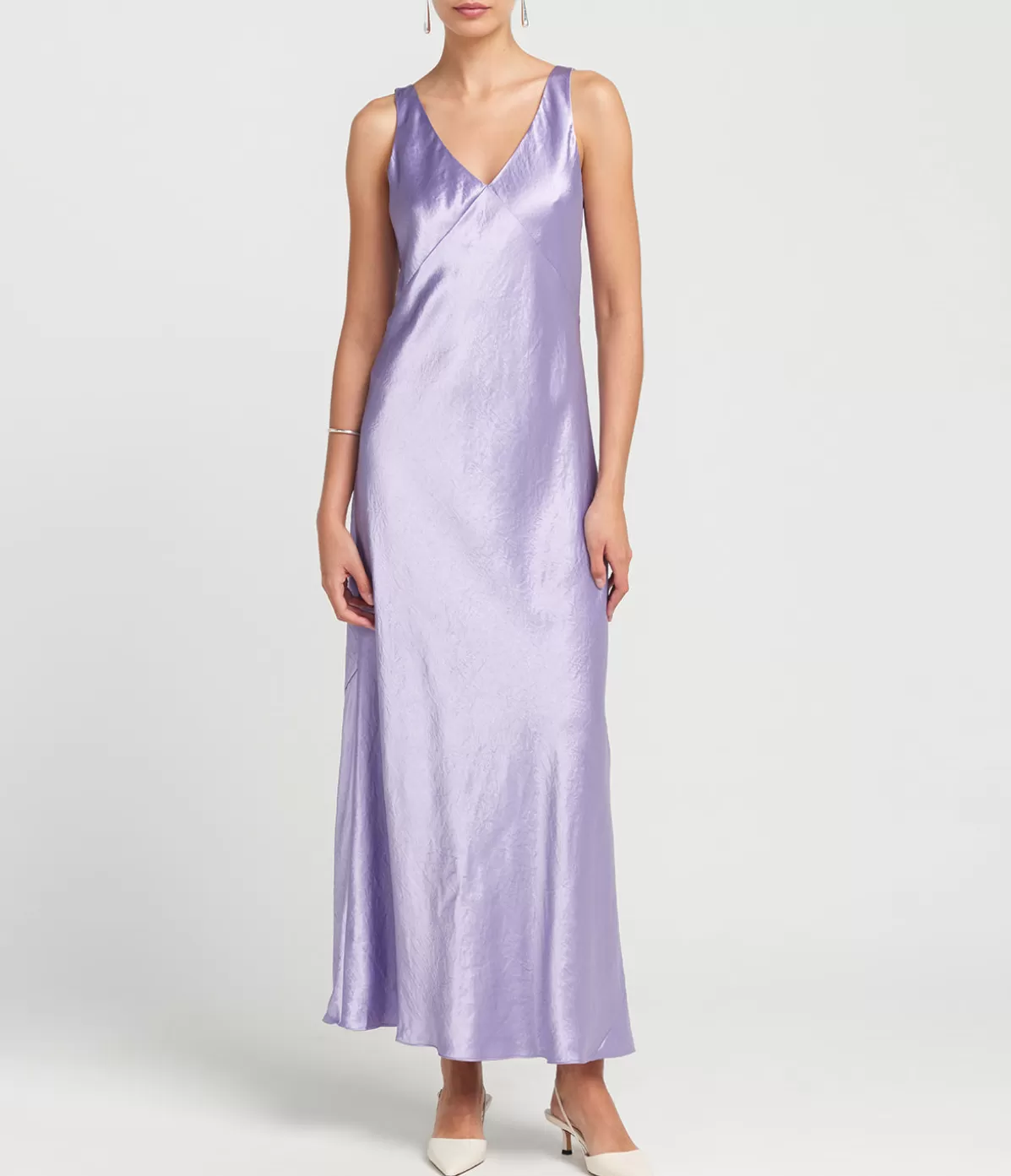 Vince V-Neck Maxi Slip Dress in Wisteria Fashion