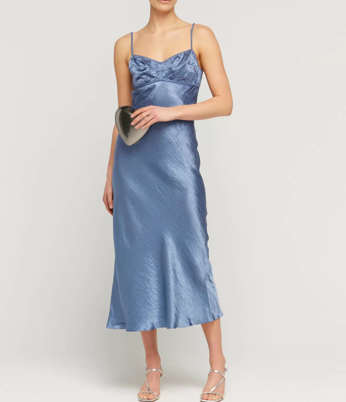 Anna October Waterlily Midi Dress in Sky Blue Cheap