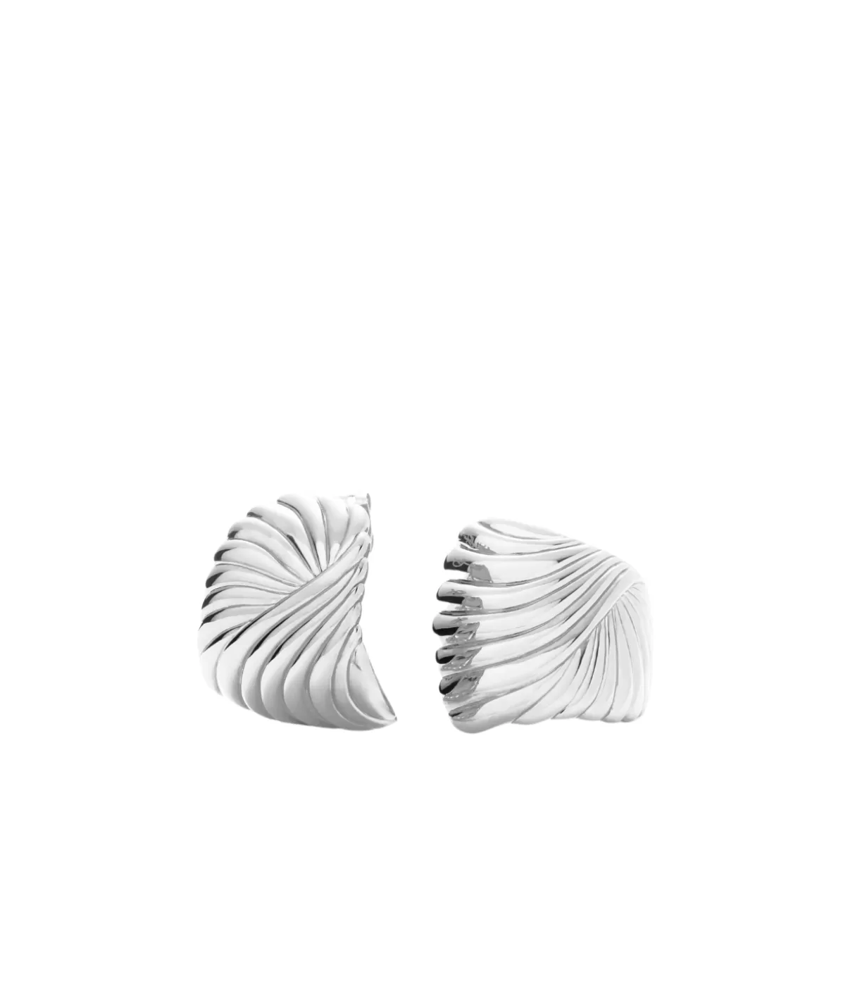 Missoma Wavy Ridge Oversized Stud Earrings in Silver Online