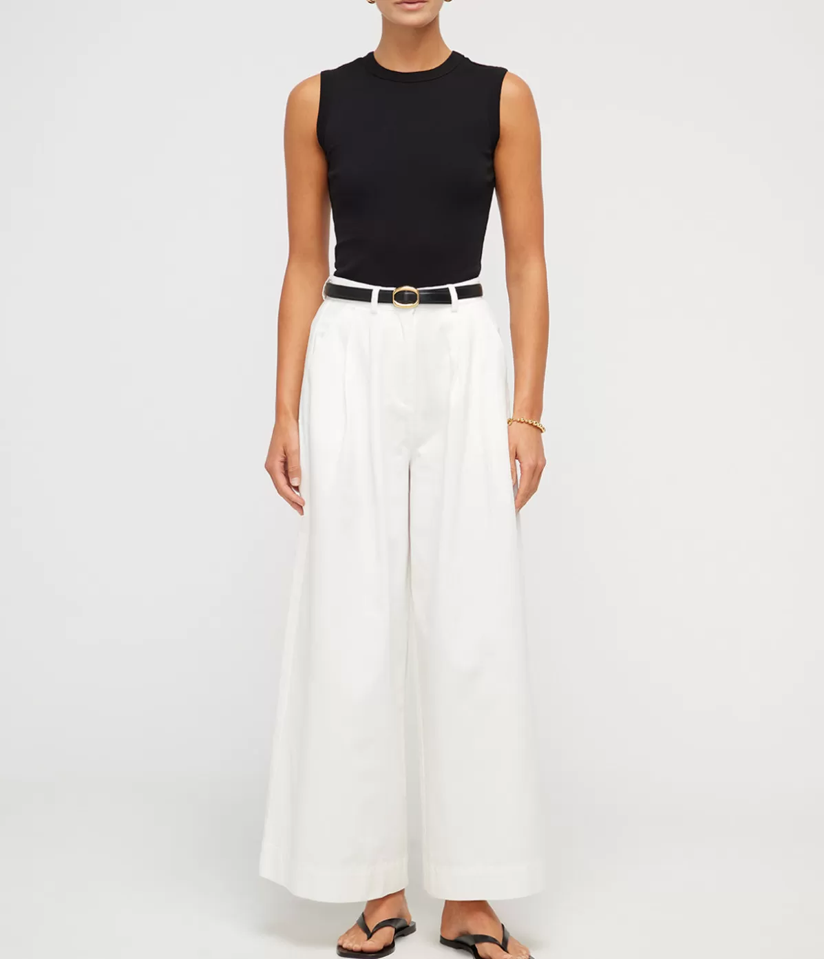 Posse Wesley Wide Leg Trouser in Vintage White Best Sale