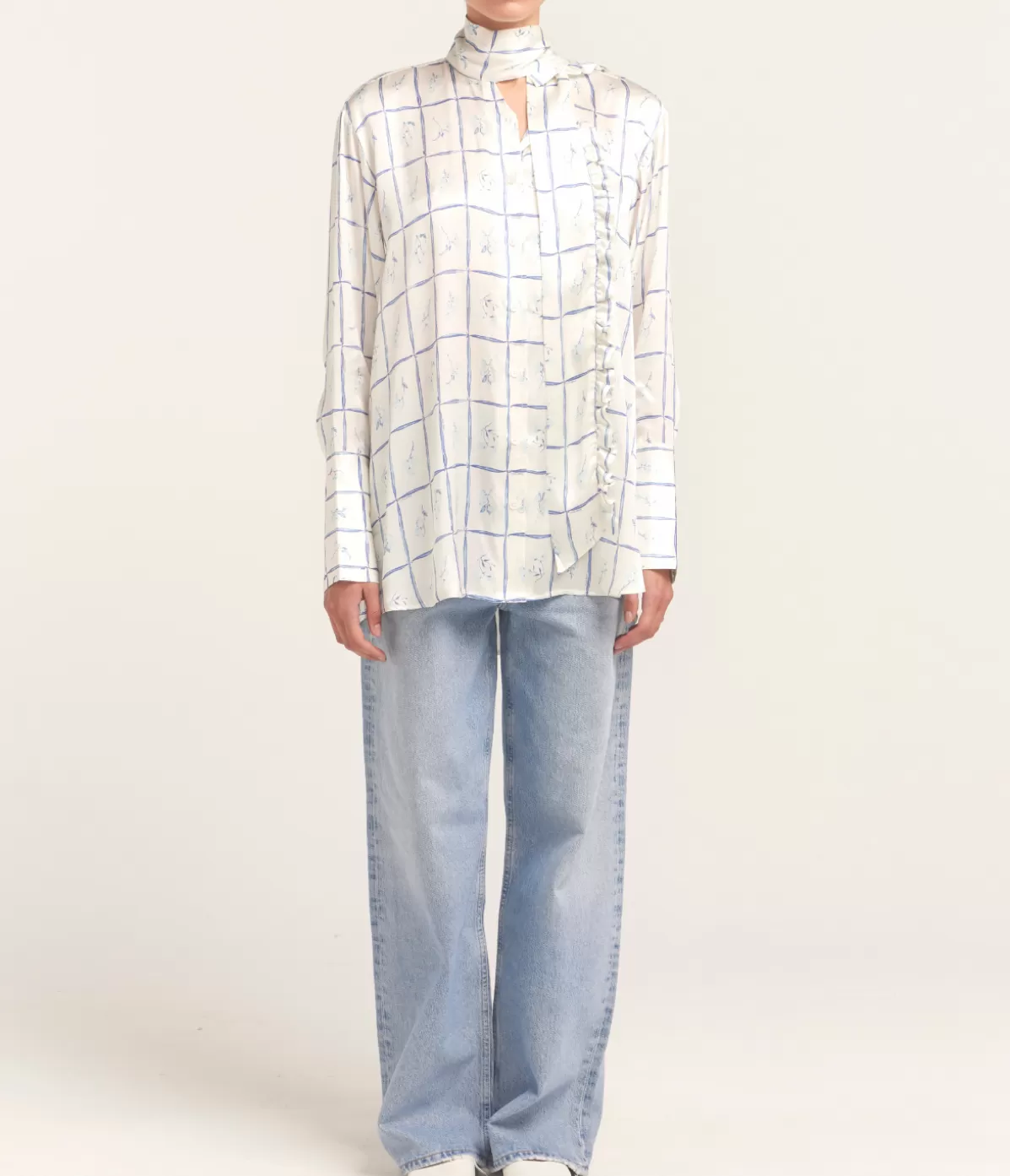 Maggie Marilyn You Remind Me of A Sunday Shirt Sweet Pea Ruffle Check Shirt Clearance