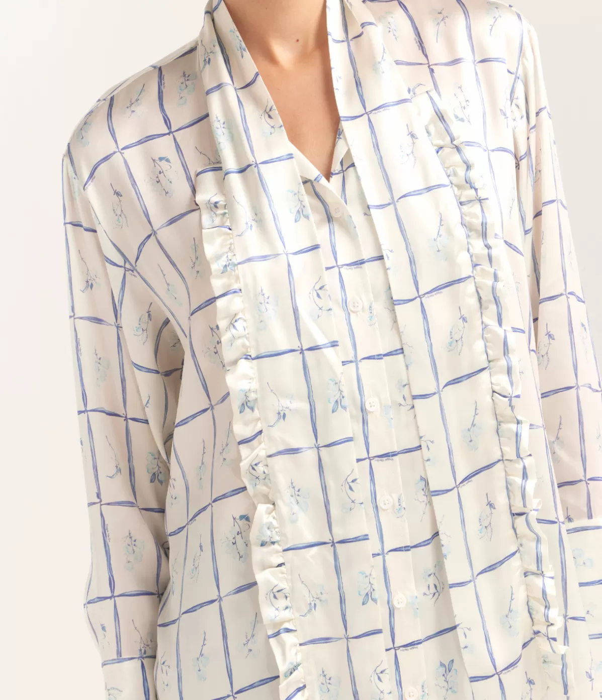 Maggie Marilyn You Remind Me of A Sunday Shirt Sweet Pea Ruffle Check Shirt Clearance