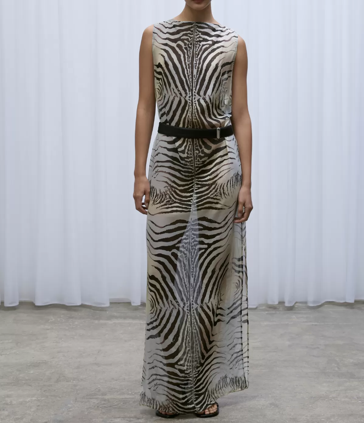 Paris Georgia Zebra Slip Dress in Black and Grey Hot