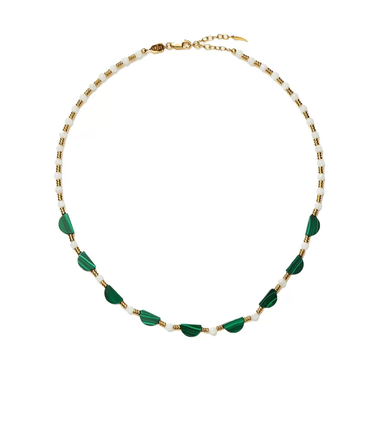 Missoma Zenyu Beaded Half Moon Necklace in Gold and Amazonite Sale