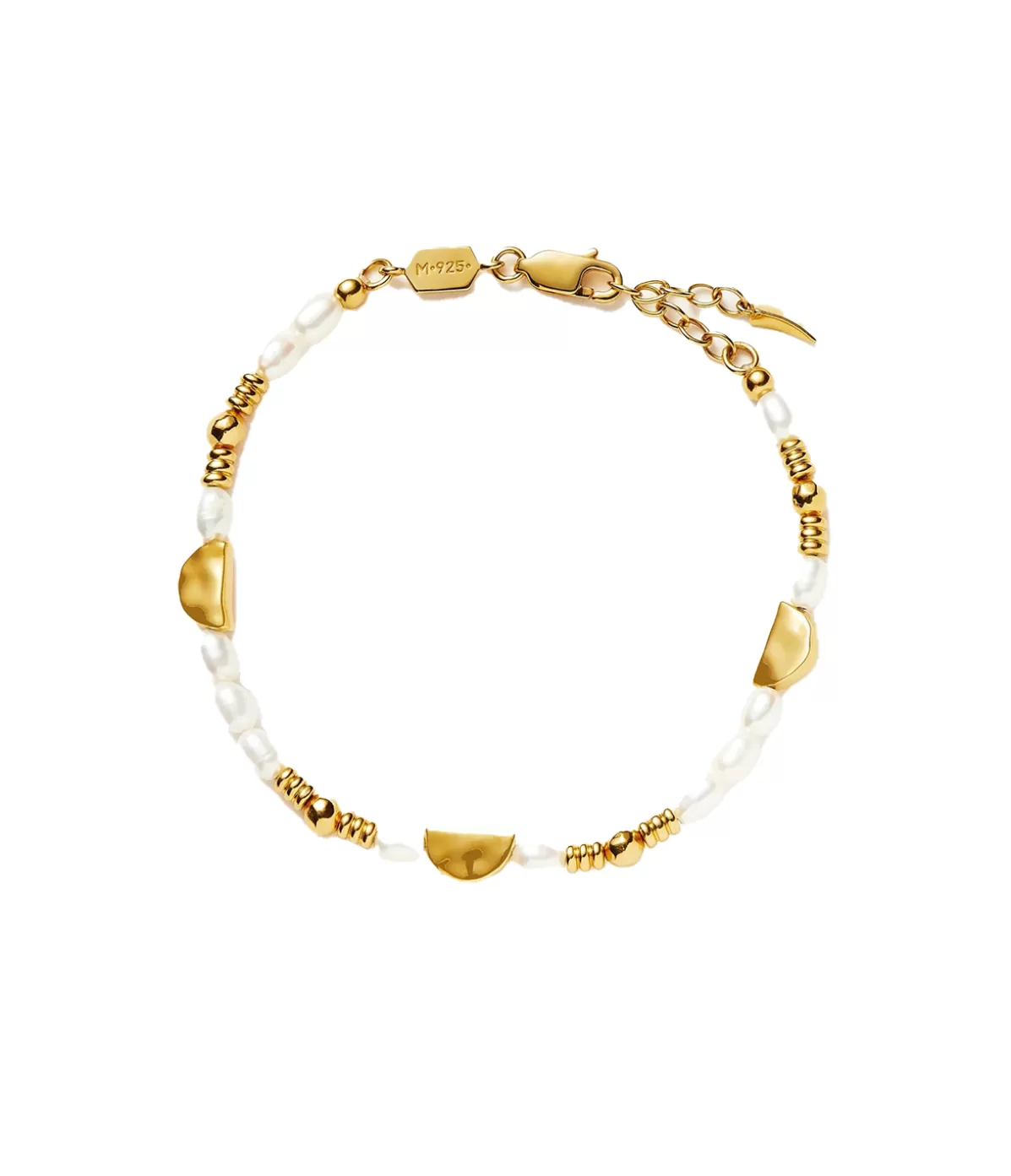 Missoma Zenyu Seed Pearl Half Moon Bracelet in Gold Hot